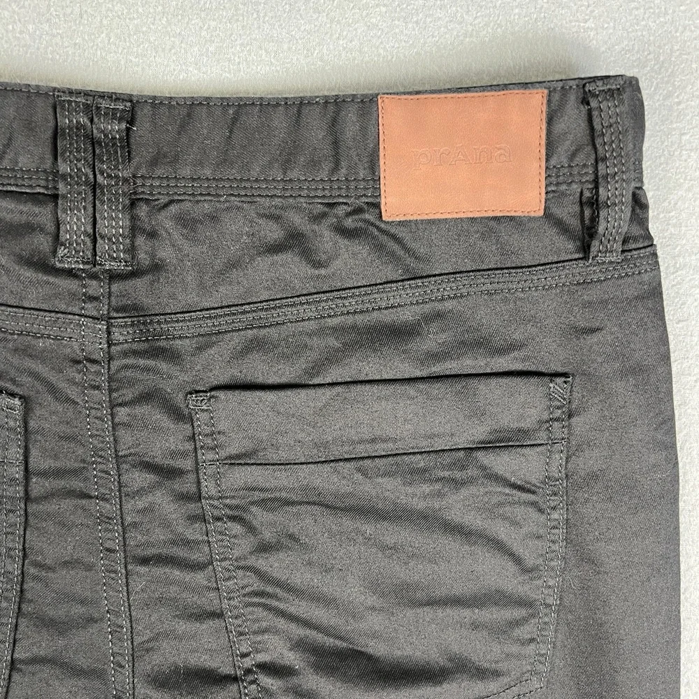Prana Bridger Slim Tapered Jeans Mens 34x32 Black Stretch Organic Cotton